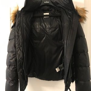 S13 Faux Fur-Trim Hooded Puff Jacket